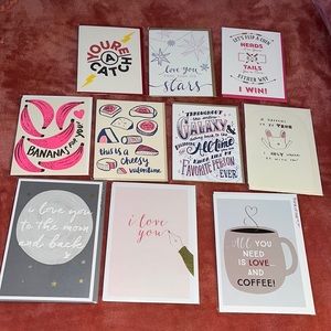 SET of 10 High End Vendors Letterpress Love/Valentine’s Day Cards